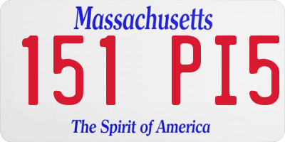 MA license plate 151PI5