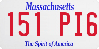 MA license plate 151PI6