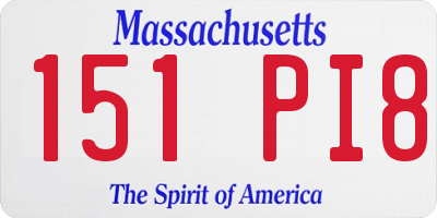 MA license plate 151PI8