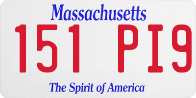 MA license plate 151PI9