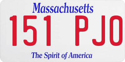 MA license plate 151PJ0
