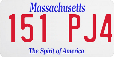 MA license plate 151PJ4