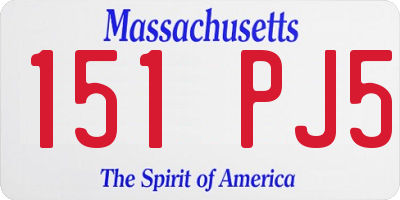 MA license plate 151PJ5