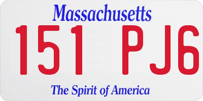 MA license plate 151PJ6