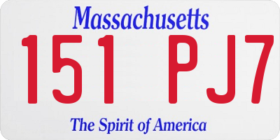 MA license plate 151PJ7