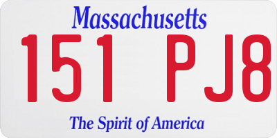 MA license plate 151PJ8