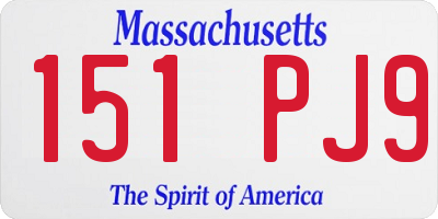 MA license plate 151PJ9