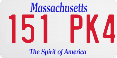 MA license plate 151PK4