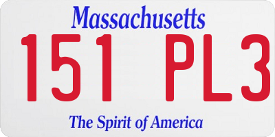 MA license plate 151PL3