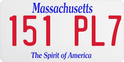 MA license plate 151PL7