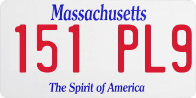 MA license plate 151PL9
