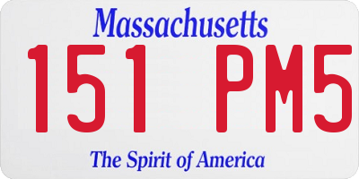 MA license plate 151PM5