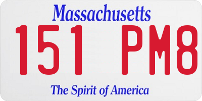 MA license plate 151PM8