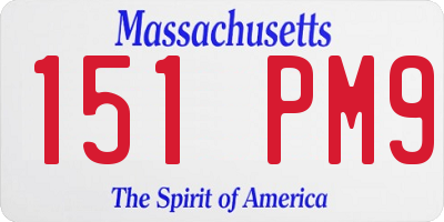 MA license plate 151PM9