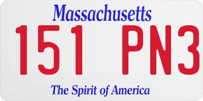 MA license plate 151PN3