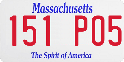 MA license plate 151PO5
