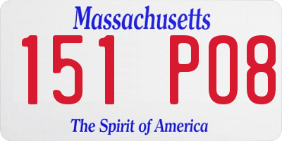 MA license plate 151PO8