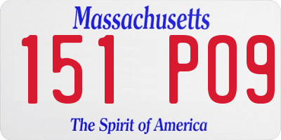 MA license plate 151PO9