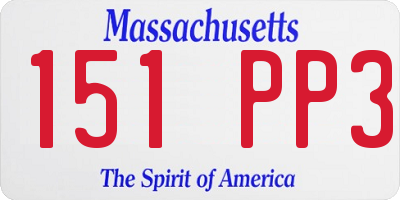 MA license plate 151PP3