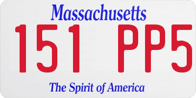 MA license plate 151PP5