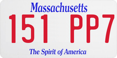 MA license plate 151PP7