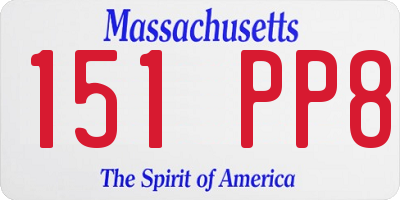MA license plate 151PP8