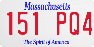 MA license plate 151PQ4