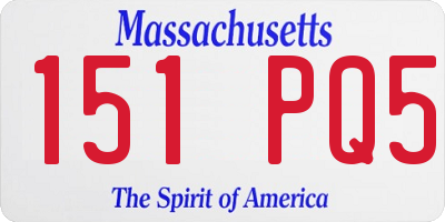 MA license plate 151PQ5