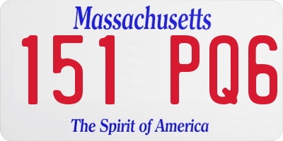 MA license plate 151PQ6