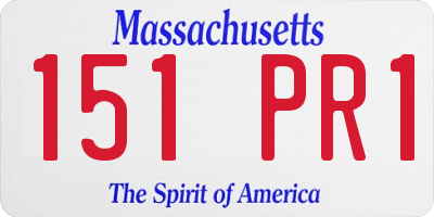 MA license plate 151PR1