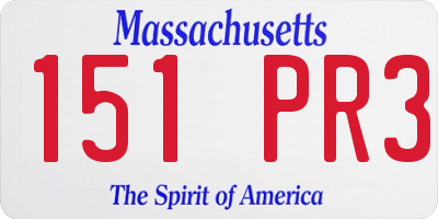 MA license plate 151PR3