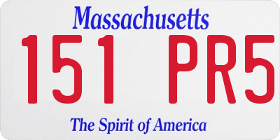 MA license plate 151PR5