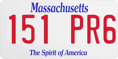 MA license plate 151PR6