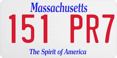 MA license plate 151PR7