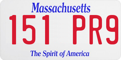 MA license plate 151PR9