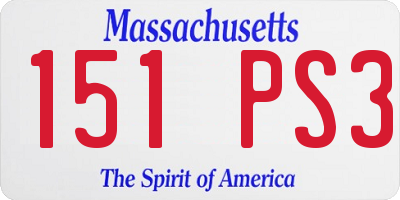 MA license plate 151PS3