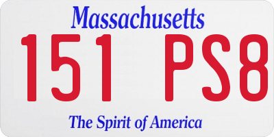 MA license plate 151PS8