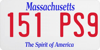 MA license plate 151PS9