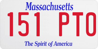 MA license plate 151PT0