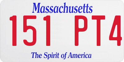 MA license plate 151PT4