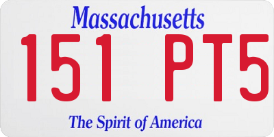 MA license plate 151PT5