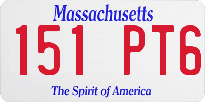 MA license plate 151PT6