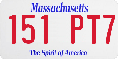 MA license plate 151PT7
