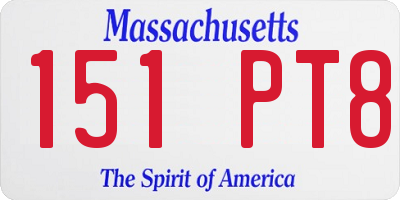 MA license plate 151PT8