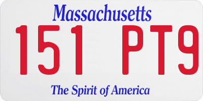 MA license plate 151PT9