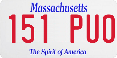MA license plate 151PU0