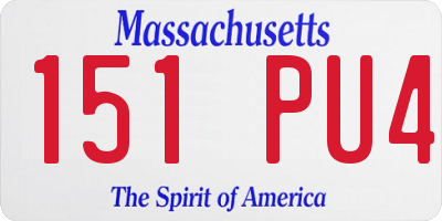 MA license plate 151PU4