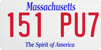 MA license plate 151PU7