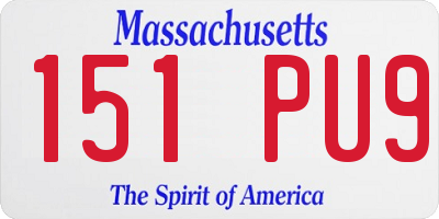 MA license plate 151PU9