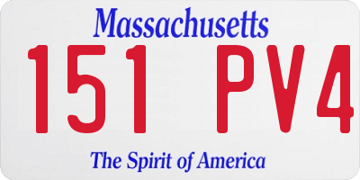 MA license plate 151PV4